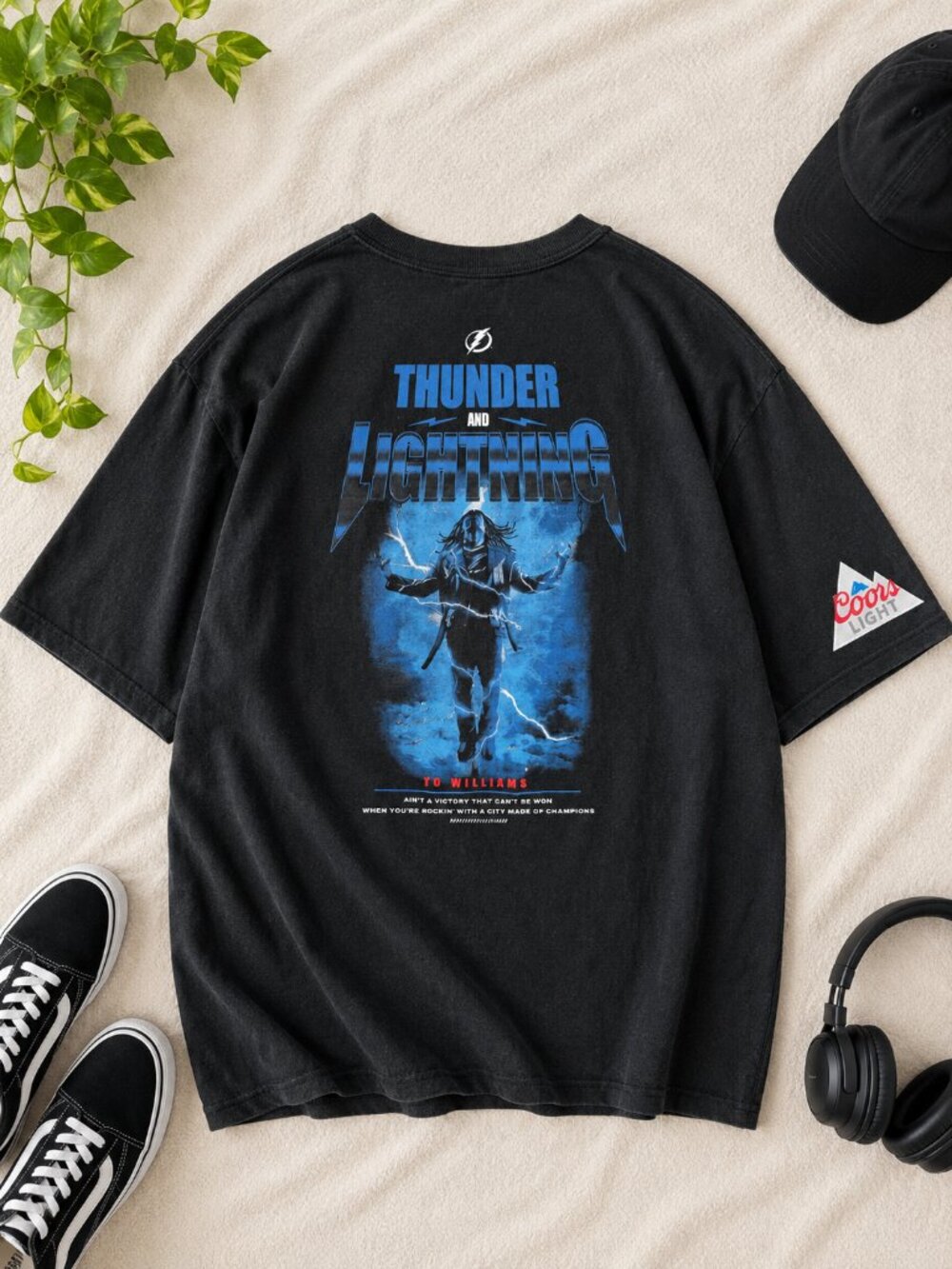 Tampa Bay Lightning & Thunder T Shirt Men’s XL NHL Hockey Hype Vo Williams